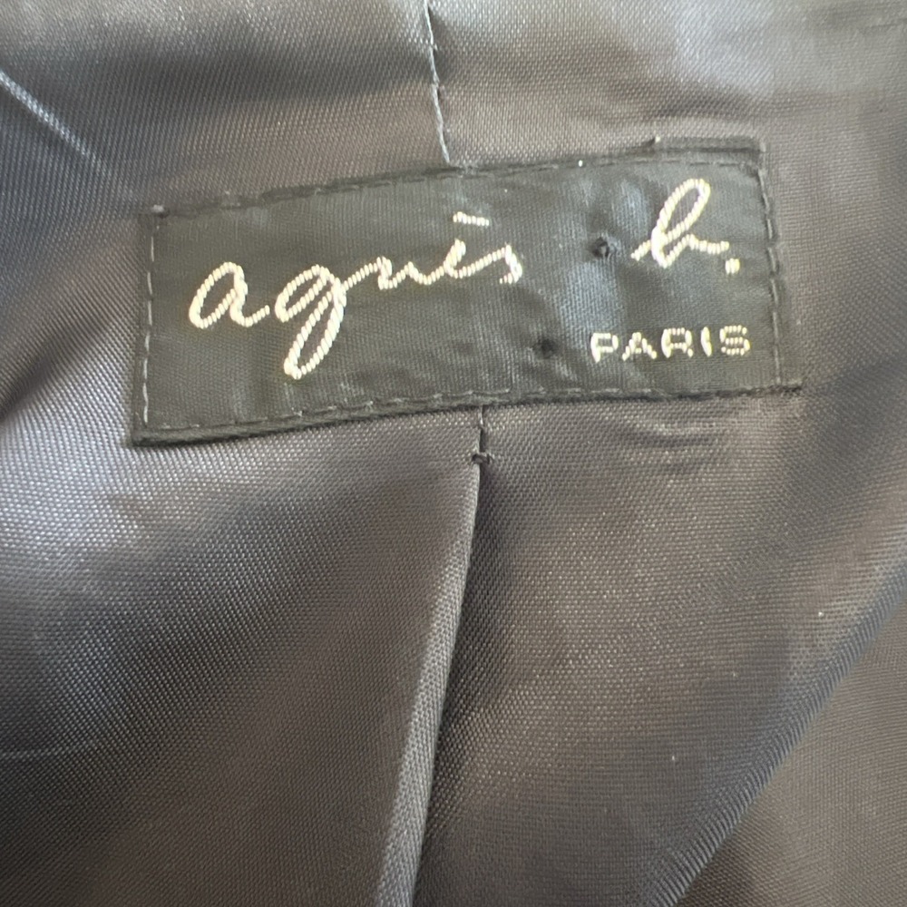 AGNES B Charcoal‎ Wide Collar Coat Size 6-8  Lined Pockets Quiet Luxury France - Picture 3 of 9